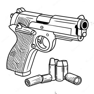 Page A Colorier De Pistolet Realiste 1062-849