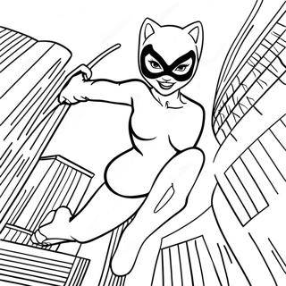 Page A Colorier Catwoman Dynamique En Action 10678-8757