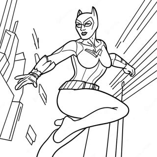 Page A Colorier Catwoman Dynamique En Action 10678-8758