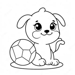 Page A Colorier Un Mignon Chiot Kawaii Jouant Avec Une Balle 10708-8781