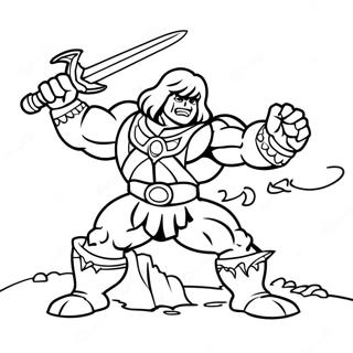 Page A Colorier He Man En Bataille Epique 10718-8789