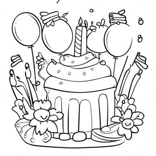 Page A Colorier De La Celebration Danniversaire Joyeuse 10737-8802