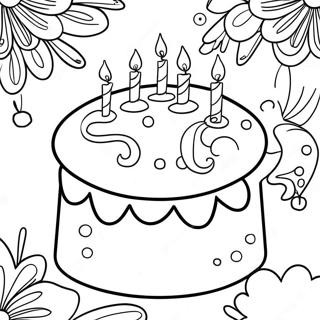 Page A Colorier Dun Gateau Danniversaire Elegant 10738-8807