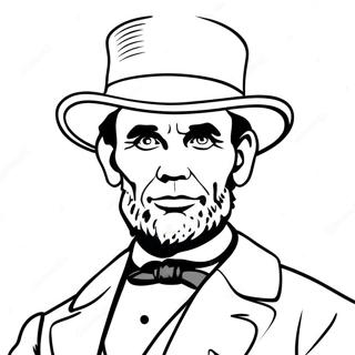 Page A Colorier Abraham Lincoln Avec Un Haut De Forme 10758-8821