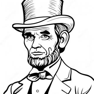 Page A Colorier Abraham Lincoln Avec Un Haut De Forme 10758-8822