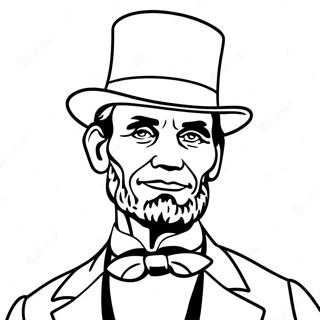 Page A Colorier Abraham Lincoln Avec Un Haut De Forme 10758-8823