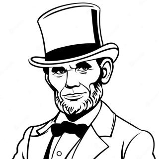 Page A Colorier Abraham Lincoln Avec Un Haut De Forme 10758-8824