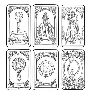 Page A Colorier Cartes De Tarot Mystiques 10788-8845