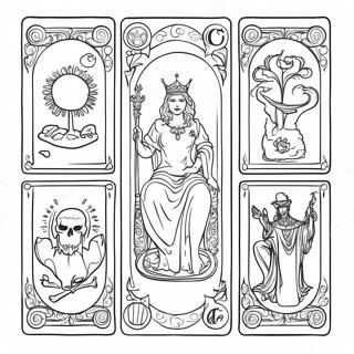 Page A Colorier Cartes De Tarot Mystiques 10788-8847