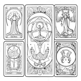 Page A Colorier Cartes De Tarot Mystiques 10788-8848