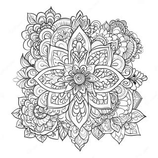 Page A Colorier Designs Rangoli Intriques 10808-8863