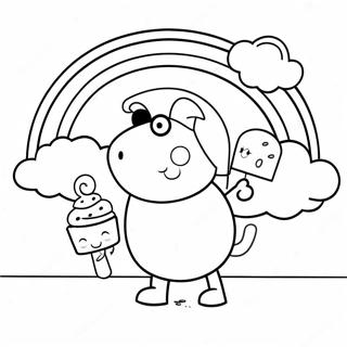 Page A Colorier De Peppa Pig Profitant Dune Glace Arc En Ciel 10838-8886