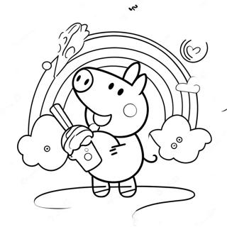 Page A Colorier De Peppa Pig Profitant Dune Glace Arc En Ciel 10838-8887