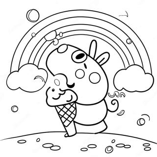 Page A Colorier De Peppa Pig Profitant Dune Glace Arc En Ciel 10838-8888