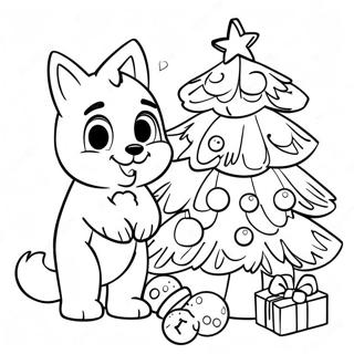 Page A Colorier De Bluey Et Bingo Decorant Le Sapin 10848-8893