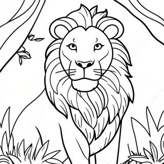 Page A Colorier Dun Lion Majestueux Dans La Jungle 10878-8917