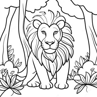 Page A Colorier Dun Lion Majestueux Dans La Jungle 10878-8918