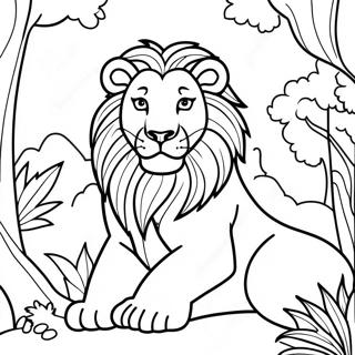 Page A Colorier Dun Lion Majestueux Dans La Jungle 10878-8919