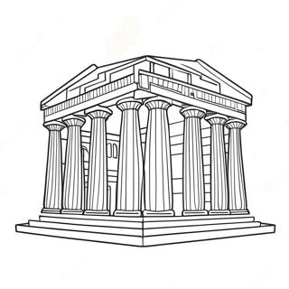 Page A Colorier Du Majestueux Temple Grec 10968-8992