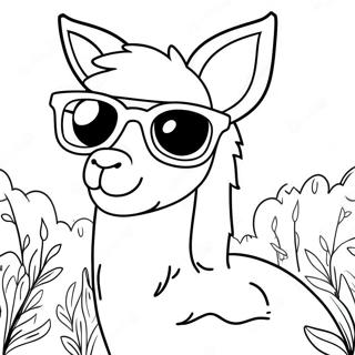 Page A Colorier De Llama Llama Mignon Avec Des Lunettes De Soleil 10988-9006