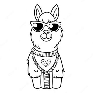 Page A Colorier De Llama Llama Mignon Avec Des Lunettes De Soleil 10988-9008