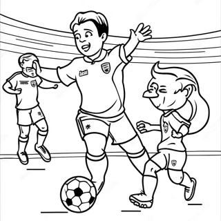 Page A Colorier Dun Match De Football De La Coupe Du Monde Excitant 11048-9053