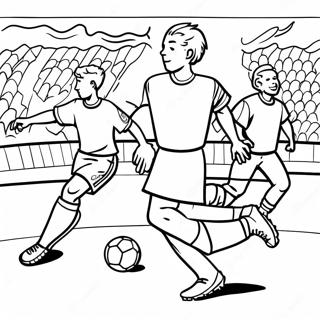 Page A Colorier Dun Match De Football De La Coupe Du Monde Excitant 11048-9054