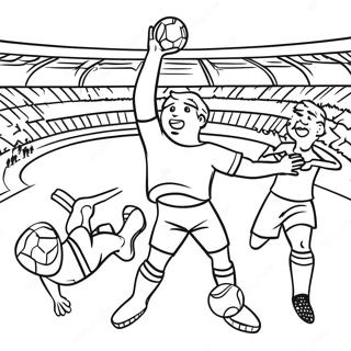 Page A Colorier Dun Match De Football De La Coupe Du Monde Excitant 11048-9055