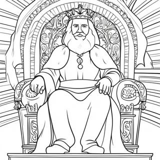 Page A Colorier Dun Roi Majestueux Assis Sur Un Trone 11088-9088