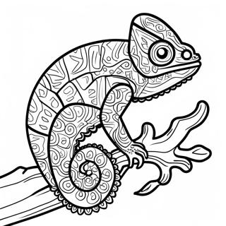 Page A Colorier De Cameleon Colore Sur Une Branche 11218-9199