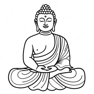 Page A Colorier De Meditation Paisible Avec Bouddha 11238-9213