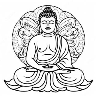 Page A Colorier De Meditation Paisible Avec Bouddha 11238-9215