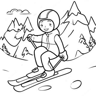 Page A Colorier Amusement De Ski Dans La Neige 11367-9314