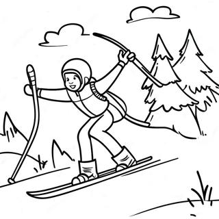 Page A Colorier Amusement De Ski Dans La Neige 11367-9316