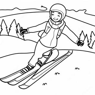 Page A Colorier Aventure De Ski Sur Les Pentes 11368-9317