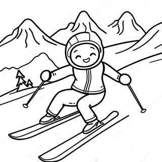 Page A Colorier Aventure De Ski Sur Les Pentes 11368-9318