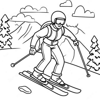 Page A Colorier Aventure De Ski Sur Les Pentes 11368-9319