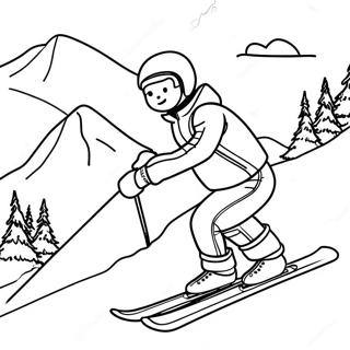 Page A Colorier Aventure De Ski Sur Les Pentes 11368-9320