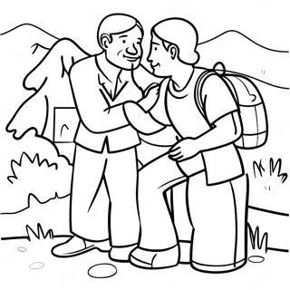 Page A Colorier Bon Samaritain Aidant Un Voyageur 11388-9335