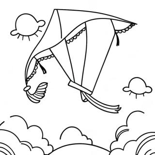 Page A Colorier De Cerf Volant Volant Dans Un Ciel Ensoleille 11437-9371