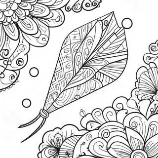 Page A Colorier De Cerf Volant Colore Avec Des Motifs 11438-9373