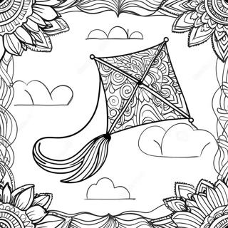 Page A Colorier De Cerf Volant Colore Avec Des Motifs 11438-9376