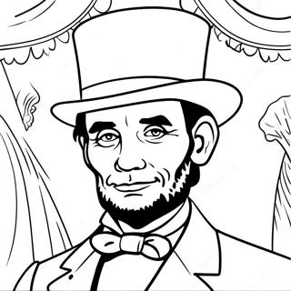 Page A Colorier Dabraham Lincoln Avec Un Haut De Forme 11468-9397