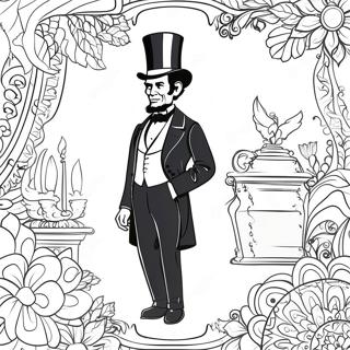 Page A Colorier Dabraham Lincoln Avec Un Haut De Forme 11468-9399