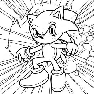 Page A Colorier De Sonic Argent En Action 11578-9487