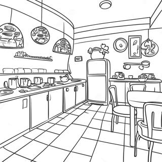 Page A Colorier De Scene De Cuisine De Restaurant 11597-9499