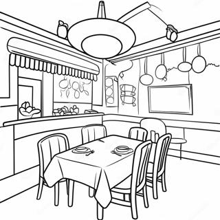 Page A Colorier De Restaurant Familial Confortable 11598-9501