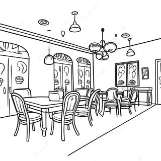 Page A Colorier De Restaurant Familial Confortable 11598-9502