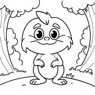 Page A Colorier Lorax Mignon Avec Des Arbres 1162-929