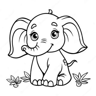 Page A Colorier Bebe Elephant Realiste Mignon 11708-9589